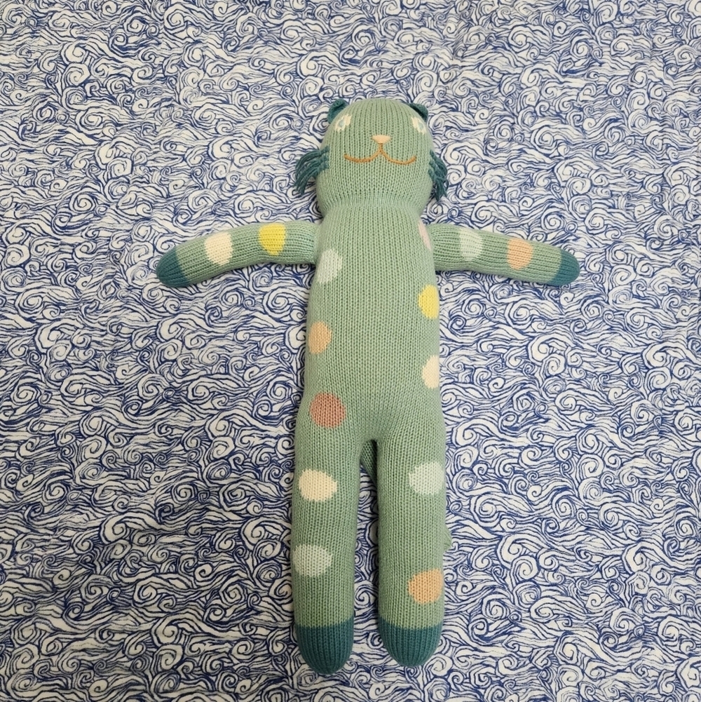 Blabla Plush Knit Polka Dot Cat Stuffed Animal - Bubbles the Cat